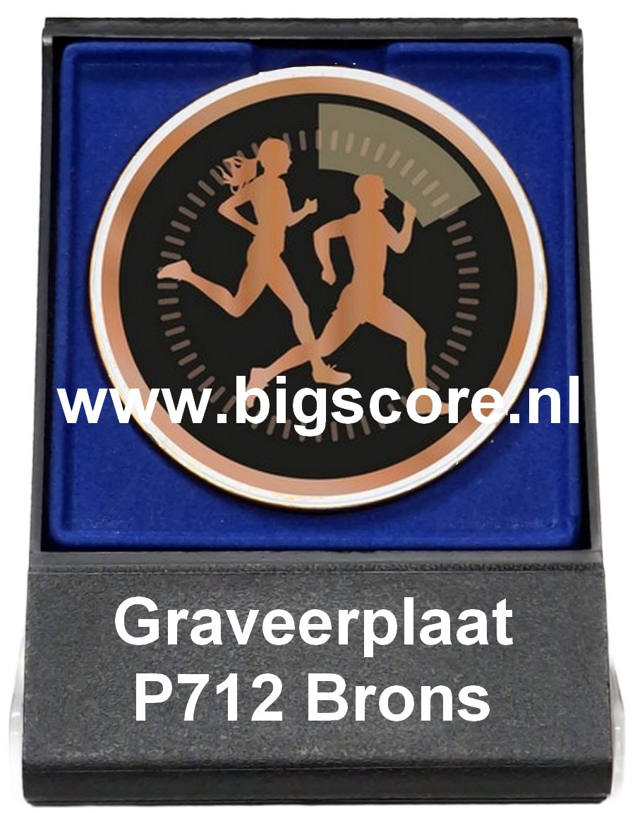 Hardlopen Acryl in medailledoosje Blauw-Zwart G/Z/B